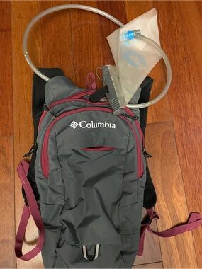 Columbia Gray and Maroon Hydration Backpack